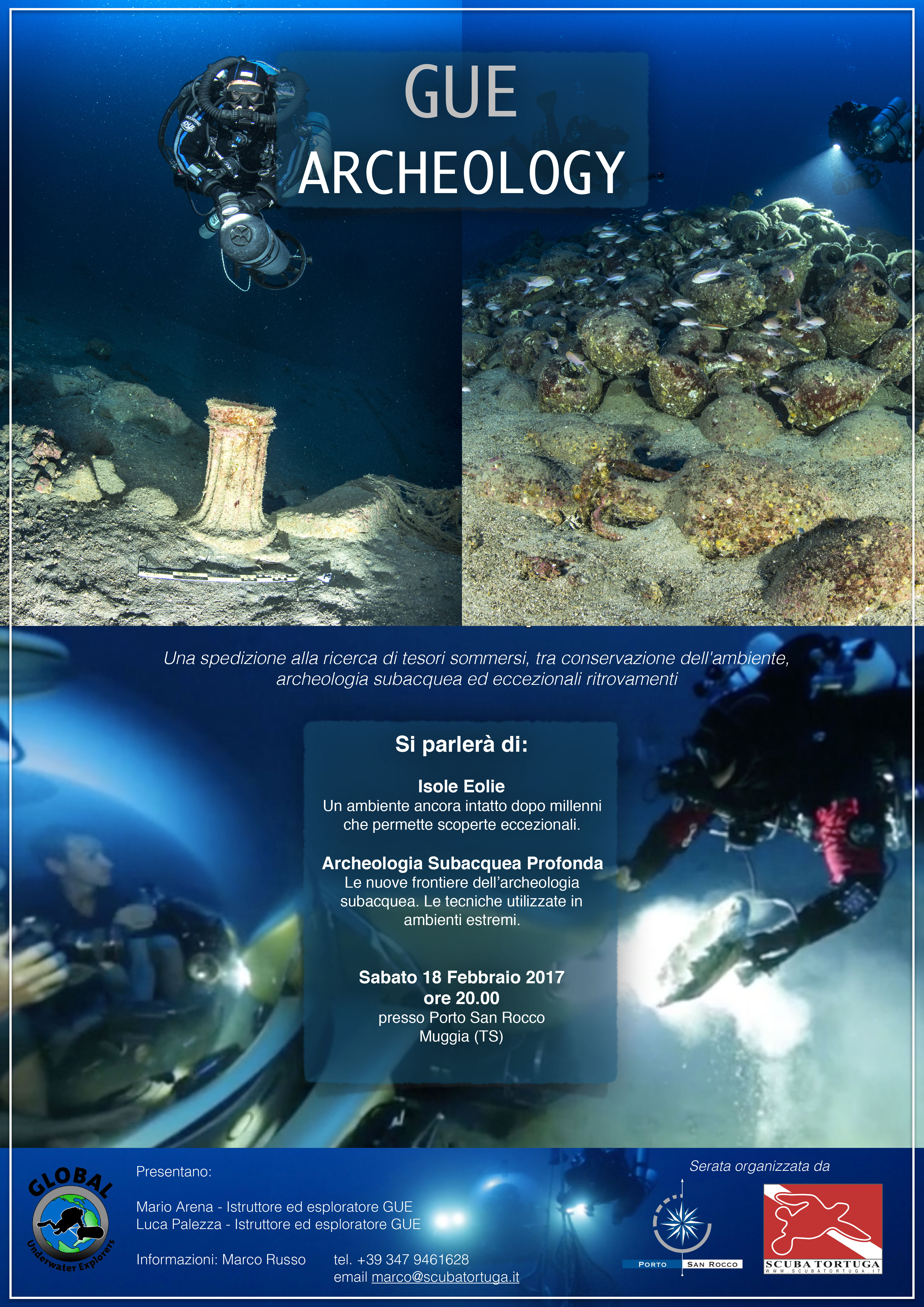 GUE Archeology - Scuba Tortuga - Trieste Archeologia subacquea. underwater archeology
